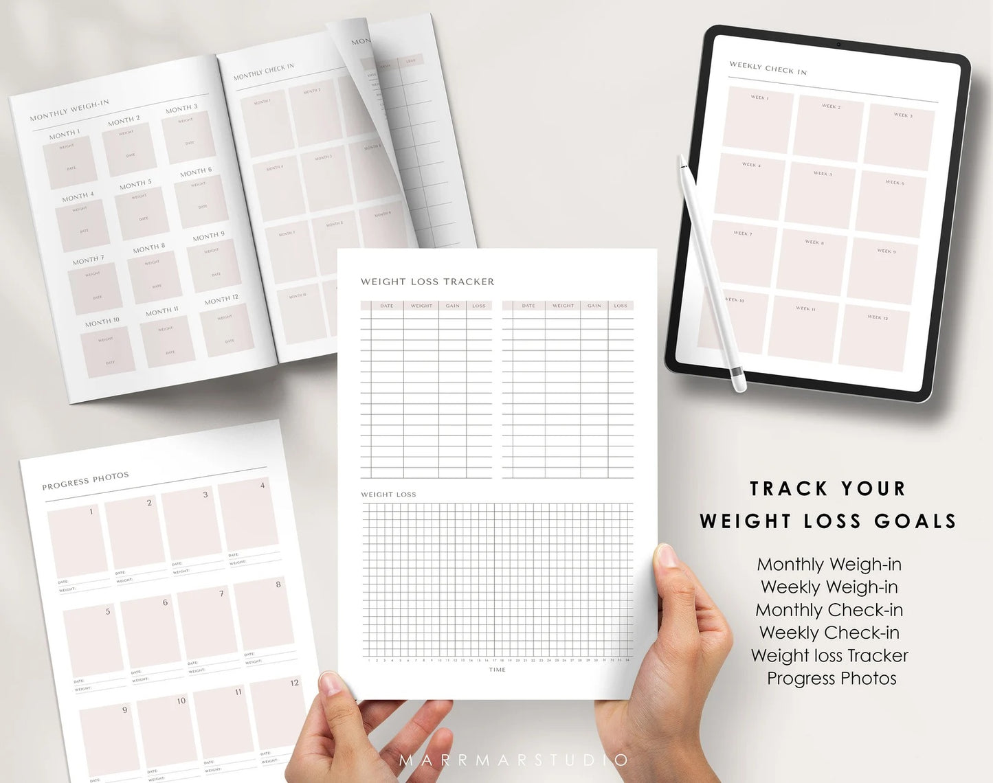 Ultimate Weight Loss Tracker, Weightloss Tracker, Fitness Planner Printable , Weight Loss Chart