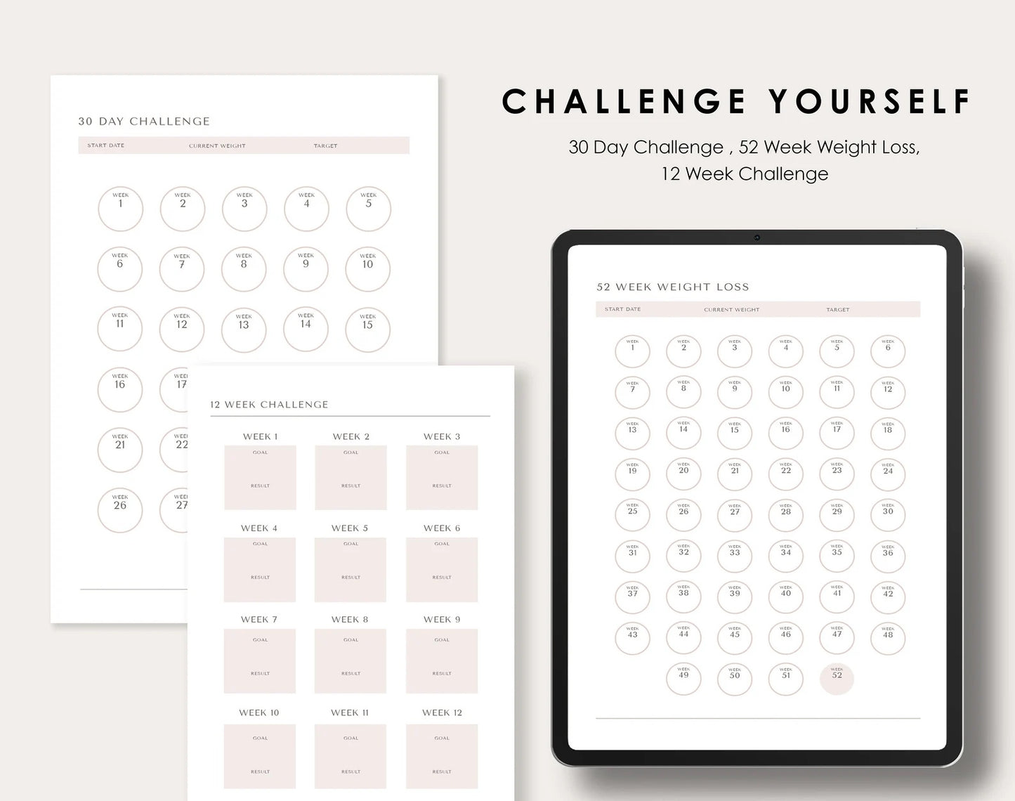 Ultimate Weight Loss Tracker, Weightloss Tracker, Fitness Planner Printable , Weight Loss Chart