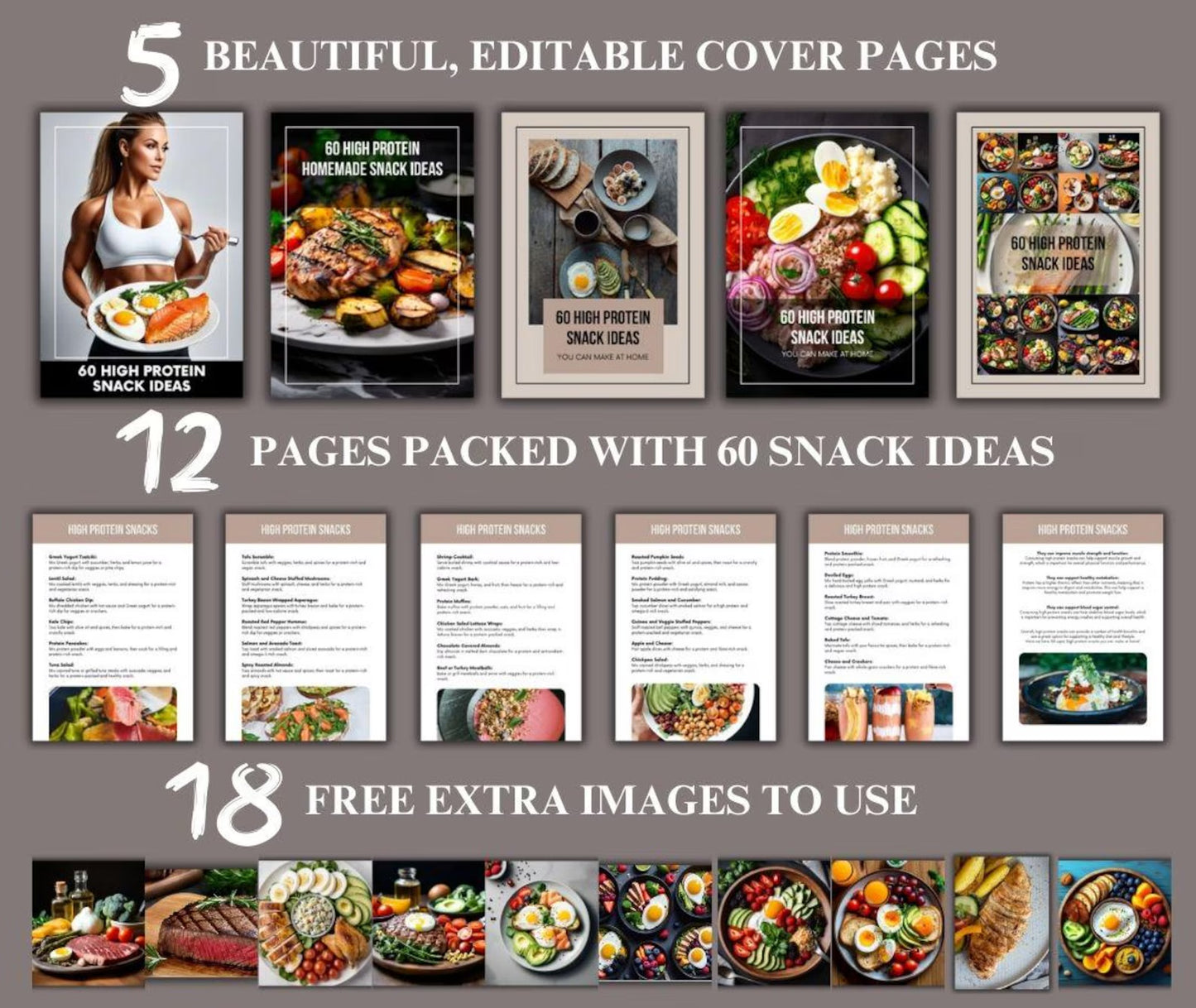 The Food Improvement Bundle (Glycemic Index List + Low Carb List + 60 High Protein Snack Ideas)